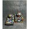 Image 8 : Pair of Cloisonné Enamel Scholar’s Desk Ornaments with Floral Scrolls