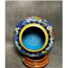 Image 3 : Cloisonné Enamel Jar with Floral Scrolls