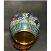 Image 4 : Cloisonné Enamel Jar with Floral Scrolls