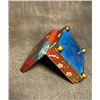 Image 5 : Cloisonné Enamel Square Box with Floral and Bird Motifs on Red Ground