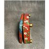 Image 7 : Cloisonné Enamel Square Box with Floral and Bird Motifs on Red Ground