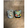 Image 1 : Pair of Cloisonné Enamel Tea Caddies with Floral Designs on Blue Ground