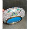 Image 4 : Cloisonné Enamel Brush Washer with Floral Scrolls on White Ground