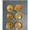Image 1 : Set of Five Cloisonné Enamel Dishes with Floral Motifs on Yellow Ground