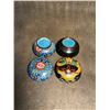 Image 3 : Pair of Cloisonné Enamel Ink Paste Boxes (Lotus and Dragon Designs)