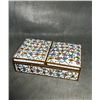 Image 3 : Cloisonné Enamel Jewelry Box with Floral Scrolls on White Ground