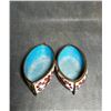 Image 3 : Pair of Cloisonné Enamel Boat-Shaped Brush Washers with Red Floral Design on White Ground