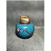 Image 1 : Cloisonné Enamel Table Lighter with Plum Blossom Design on Turquoise Ground