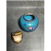 Image 4 : Cloisonné Enamel Table Lighter with Plum Blossom Design on Turquoise Ground