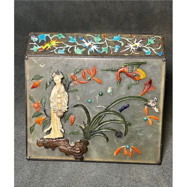 Late Qing to Republic Period Cloisonné and Inlaid Jewelry Box