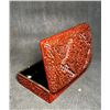 Image 4 : Carved Cinnabar Lacquer Rectangular Box with Floral Motifs