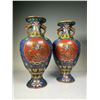 Image 1 : Pair of Cloisonné Enamel Vases with Dragon Motif