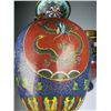 Image 5 : Pair of Cloisonné Enamel Vases with Dragon Motif