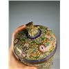 Image 2 : Cloisonné Tea Caddy with Foo Dog Finial