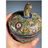 Image 5 : Cloisonné Tea Caddy with Foo Dog Finial