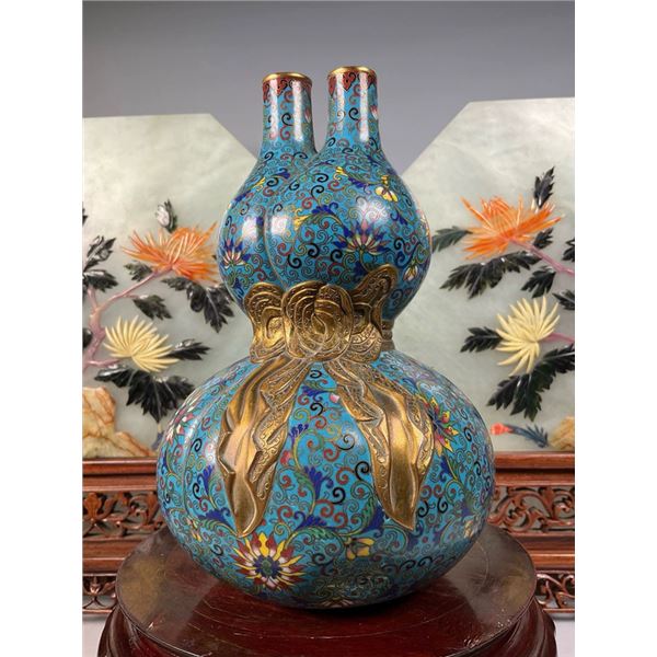 Cloisonné Double-Neck Gourd Vase