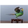 Image 2 : Gilded Silver Cloisonné Pheasant (Shoudainiao) Figurine with Gem Inlay