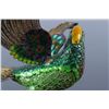 Image 5 : Gilded Silver Cloisonné Pheasant (Shoudainiao) Figurine with Gem Inlay