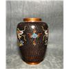 Image 1 : Cloisonné Vase with Dragon on Black Ground