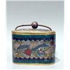 Image 1 : Qing Dynasty Cloisonné Enamel Box with Crane-and-Cloud Motif