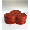 Image 1 : Qing Dynasty Carved Red Lacquer “Three-Ruyi” Box