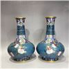 Image 3 : Pair of Qing Dynasty Cloisonné Vases with Floral Scrolls and “Fu Shou” Characters