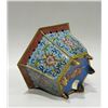 Image 2 : Cloisonné Enamel Hexagonal Planter with Lotus Scroll Design