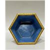 Image 3 : Cloisonné Enamel Hexagonal Planter with Lotus Scroll Design