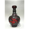 Image 3 : Beijing Lacquer Factory Copper-Base Two-Color Carved Vase with Shepherd Boy Returning Home Design