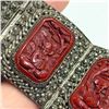 Image 5 : Filigree Inlaid Red Carved Figure Bracelet