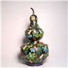 Image 2 : Large Cloisonné Double-Gourd Vase with Black Ground