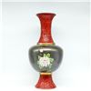 Image 3 : Cloisonné Enamel Vase with Floral Patterns and Red Carved Details