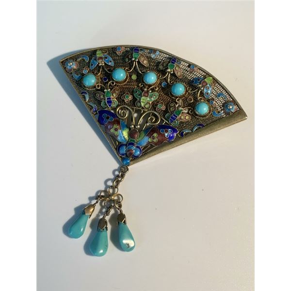 Cloisonné Enamel Butterfly Brooch