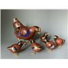 Image 3 : Cloisonné Enamel Hen and Chicks Figurines