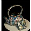 Image 8 : Cloisonné Enamel Teapot with Peony Motifs