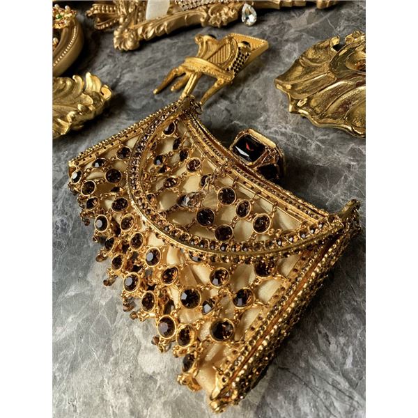 Gilt Gemstone-Inlaid Evening Purse