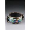 Image 2 : Old Copper Cloisonné Incense Burner with Double Fish Handles