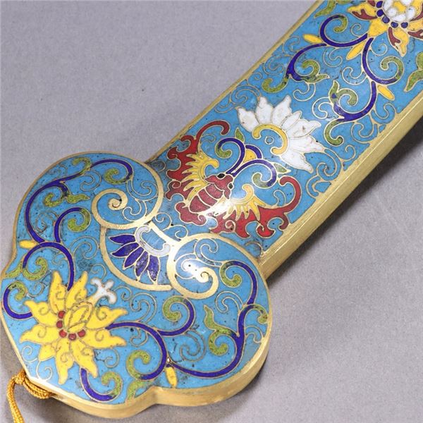 Cloisonné Enamel Handle with Gemstones