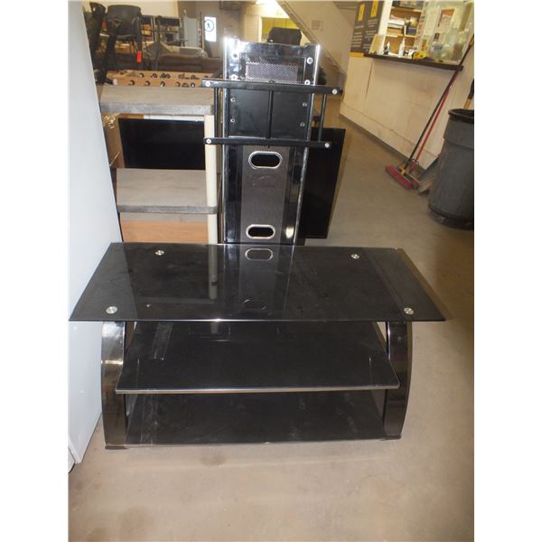 3 Tier TV Stand w/ Glass Shelves