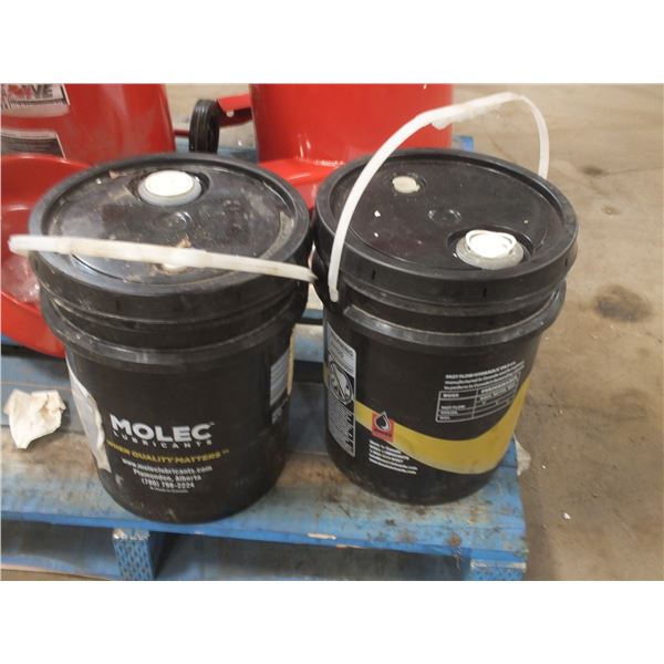 Two Pails Of Hydraulic Oil