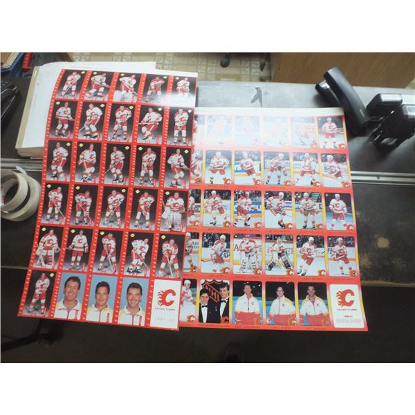 Two Uncut Calgary Flames Hockey Player Cards