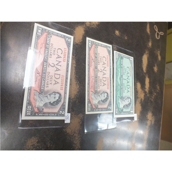 Three 1954 Canadian Bill Lot