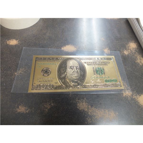 Gold Color American $100.00 Collector Bill