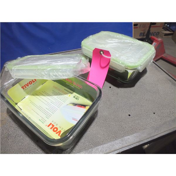 Two Glass Food Storage Containers