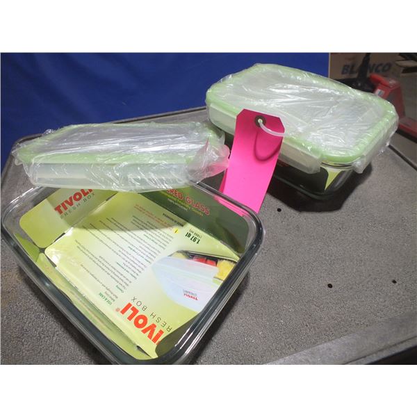 Two Glass Food Storage Containers