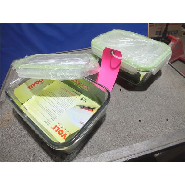 Two Glass Food Storage Containers