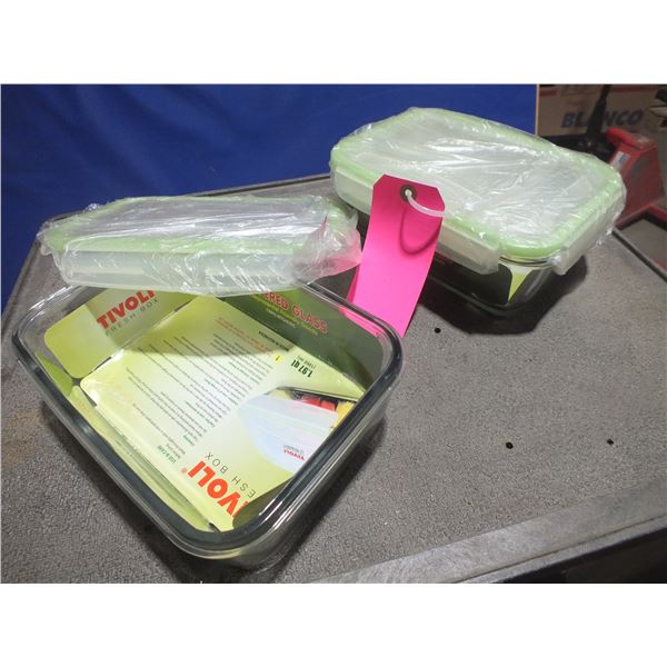 Two Glass Food Storage Containers