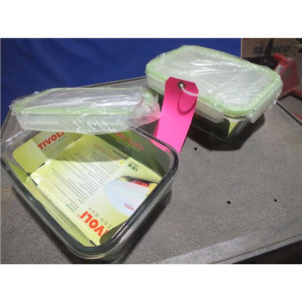 Two Glass Food Storage Containers