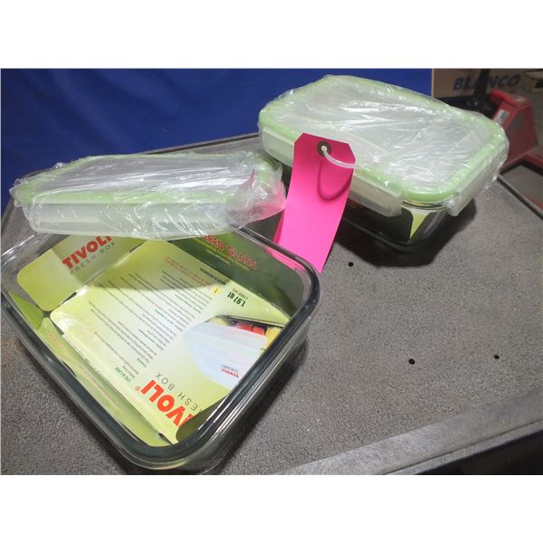 Two Glass Food Storage Containers