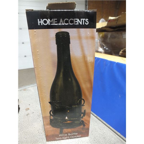 Two Wine Bottle Tea Light Holders